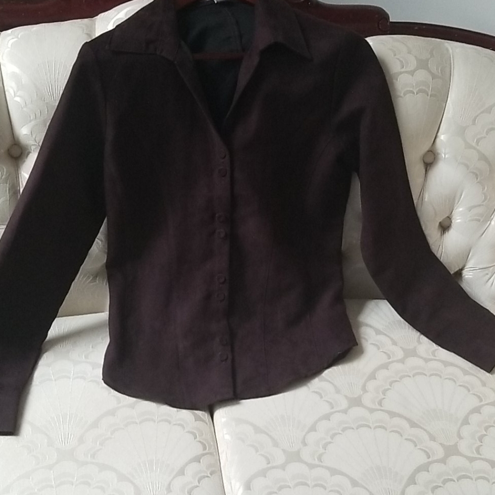 Dark brown button up shirt